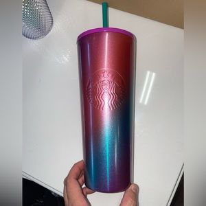 NWT Pink blue and purple ombré stainless steel venti Starbucks tumbler